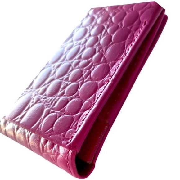 Gianni Versace Vintage Card Holder Pink Alligator Leather - Picture 7 of 9